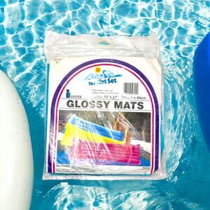 Vintage 1987 Intex The WET SET Teal Glossy Mat Inflatable Float 72” x 27” Sealed